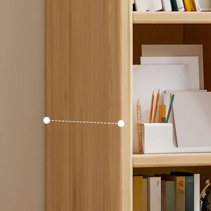 Bibliothèque de rangement scandinave haute en bois à plusieurs étagères