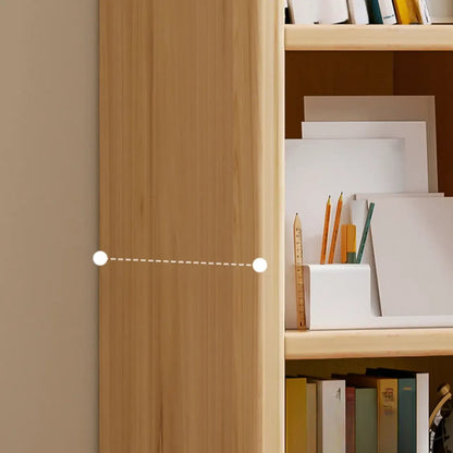 Bibliothèque de rangement scandinave haute en bois à plusieurs étagères