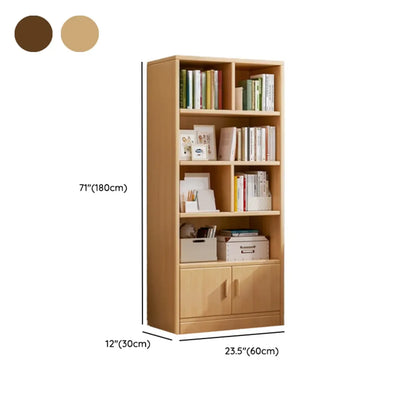 Bibliothèque de rangement scandinave haute en bois à plusieurs étagères