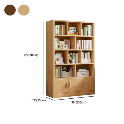 Bibliothèque de rangement scandinave haute en bois à plusieurs étagères