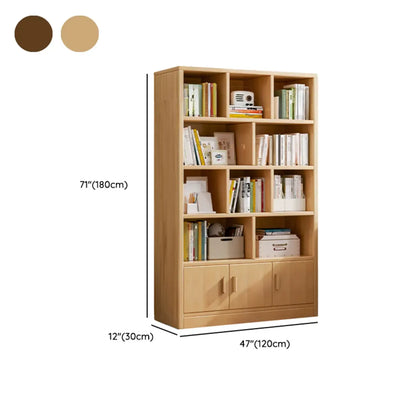 Bibliothèque de rangement scandinave haute en bois à plusieurs étagères