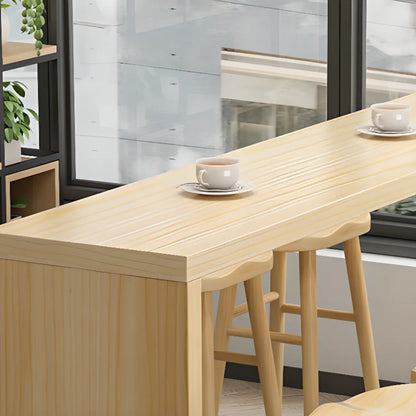 Table de bar rectangulaire scandinave en bois massif, 4 places