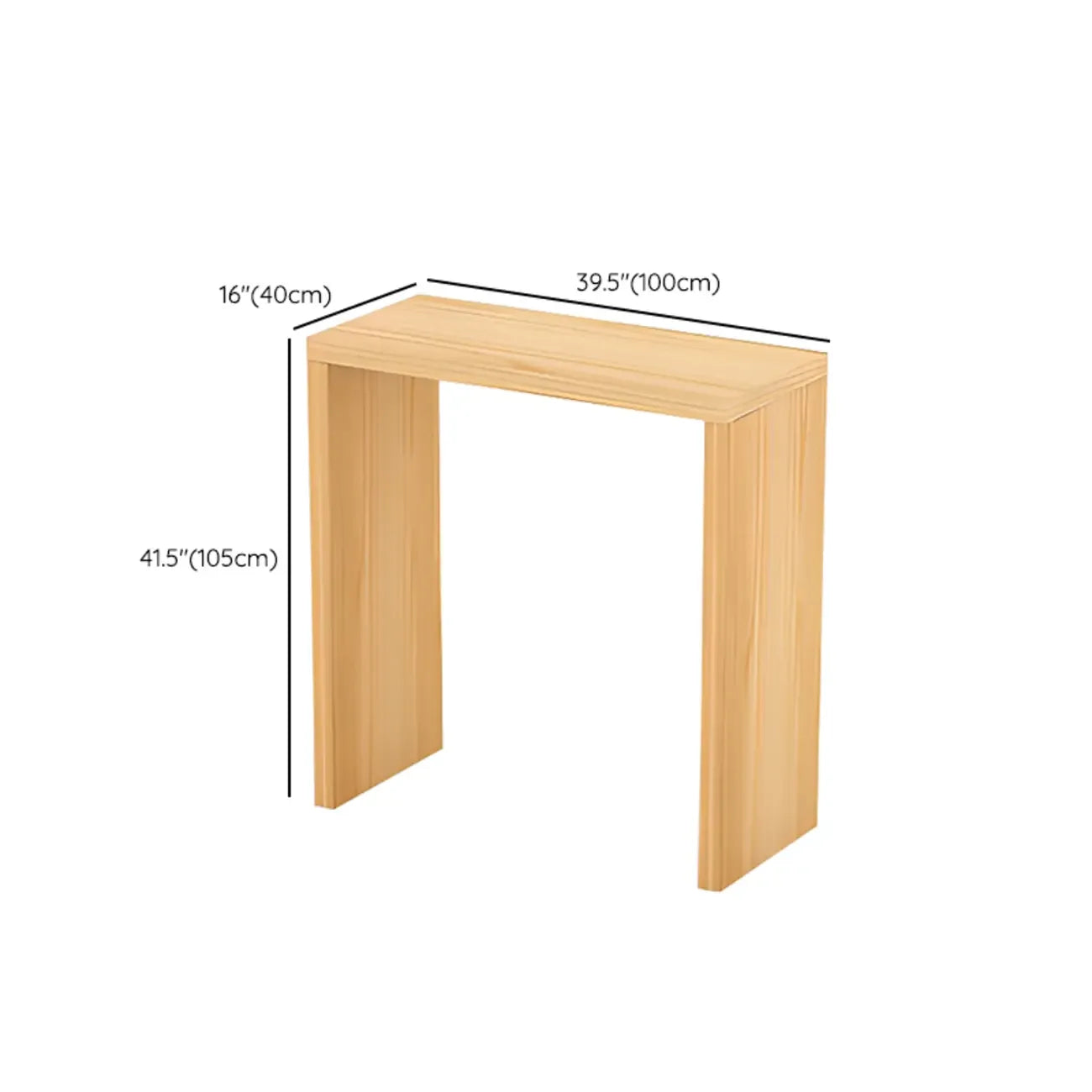Table de bar rectangulaire scandinave en bois massif, 4 places
