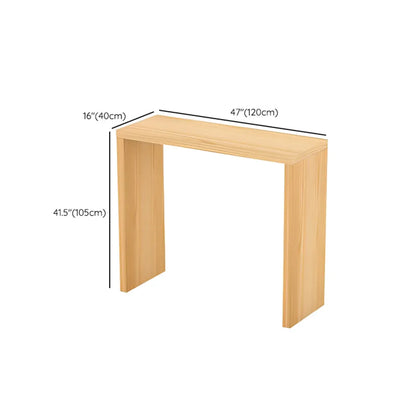 Table de bar rectangulaire scandinave en bois massif, 4 places
