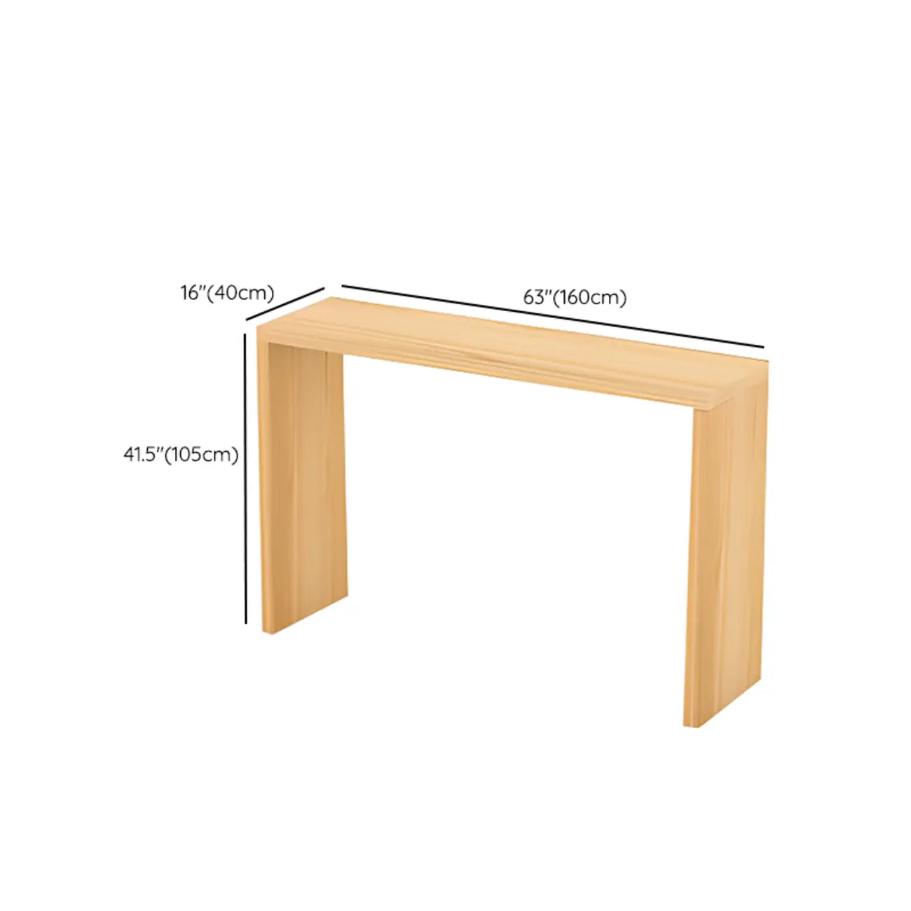 Table de bar rectangulaire scandinave en bois massif, 4 places