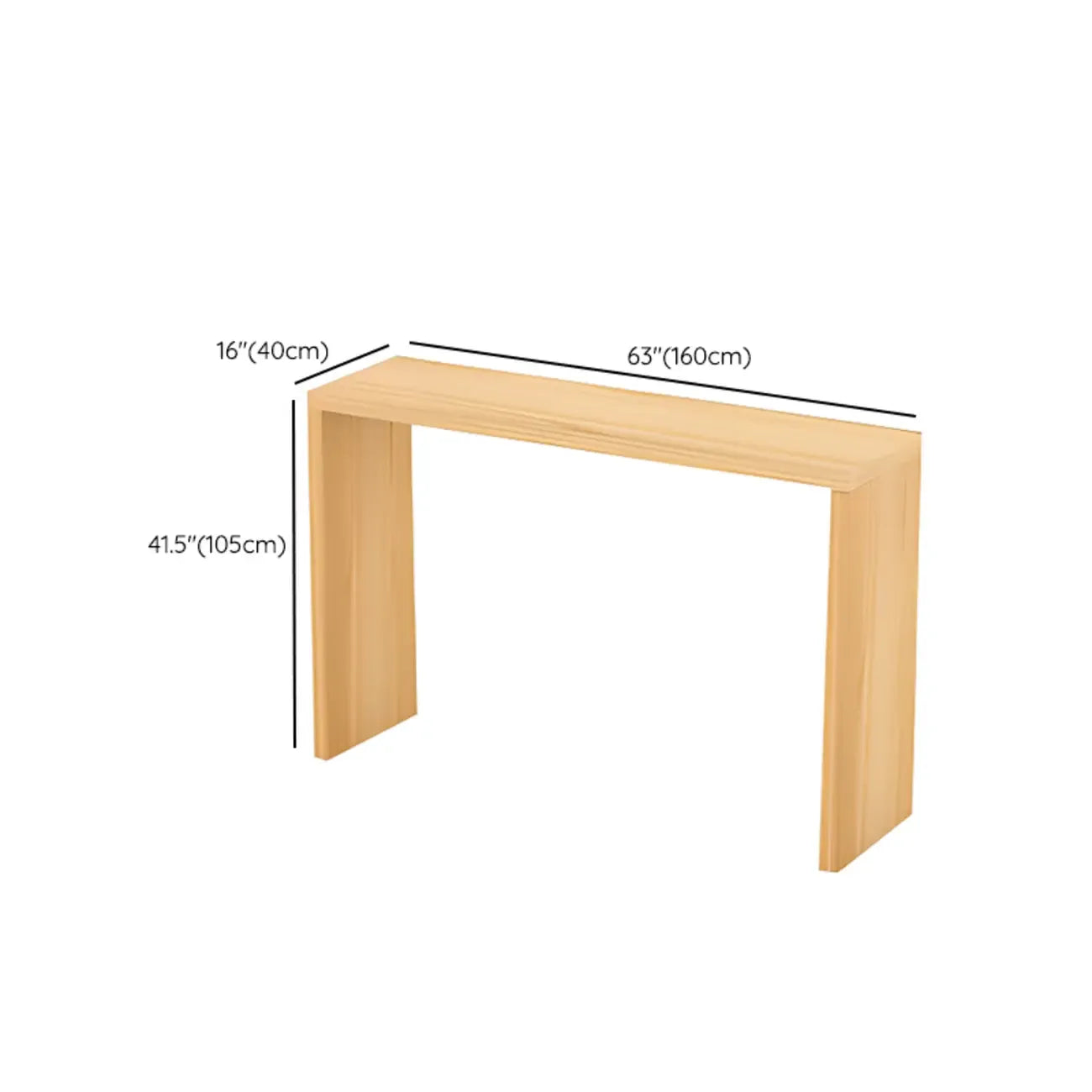 Table de bar rectangulaire scandinave en bois massif, 4 places