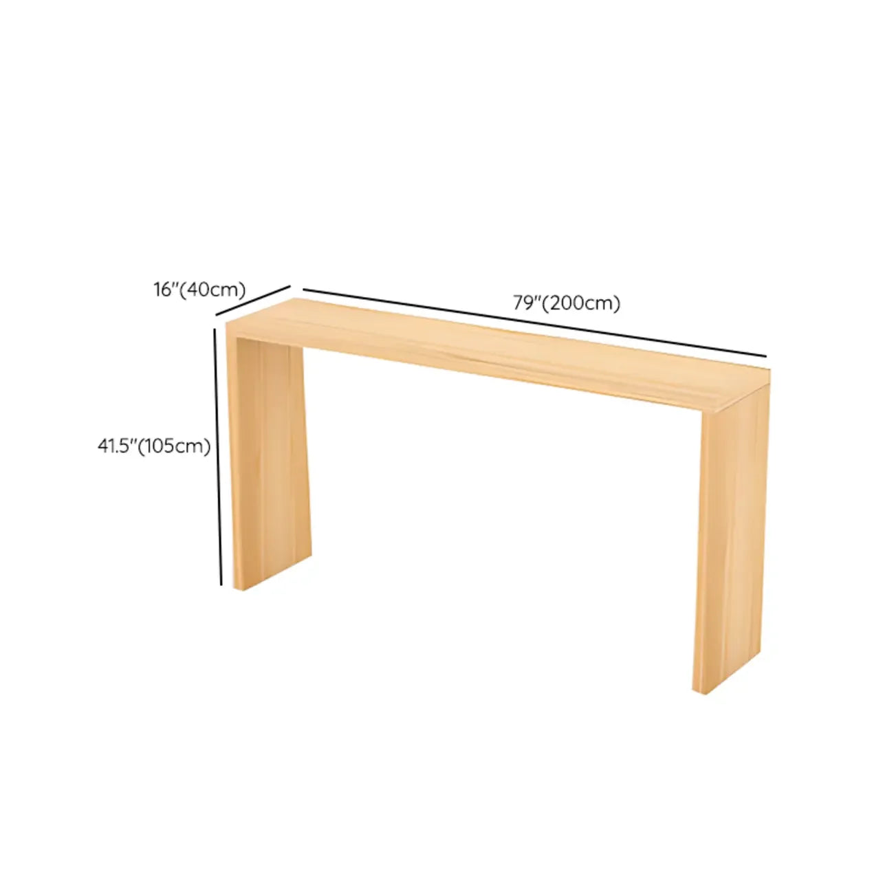 Table de bar rectangulaire scandinave en bois massif, 4 places
