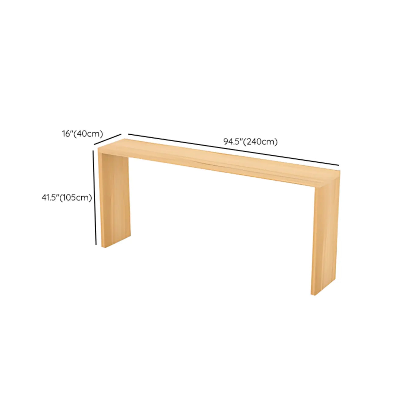 Table de bar rectangulaire scandinave en bois massif, 4 places