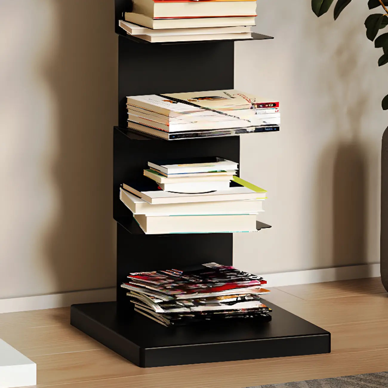 Bibliothèque étagère rectangulaire verticale simple en métal