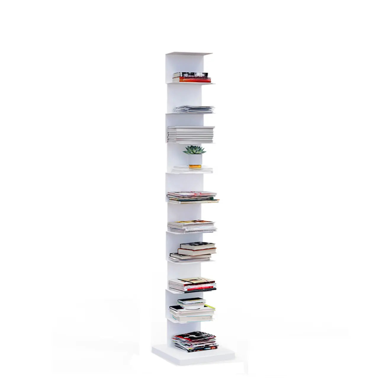 Bibliothèque étagère rectangulaire verticale simple en métal