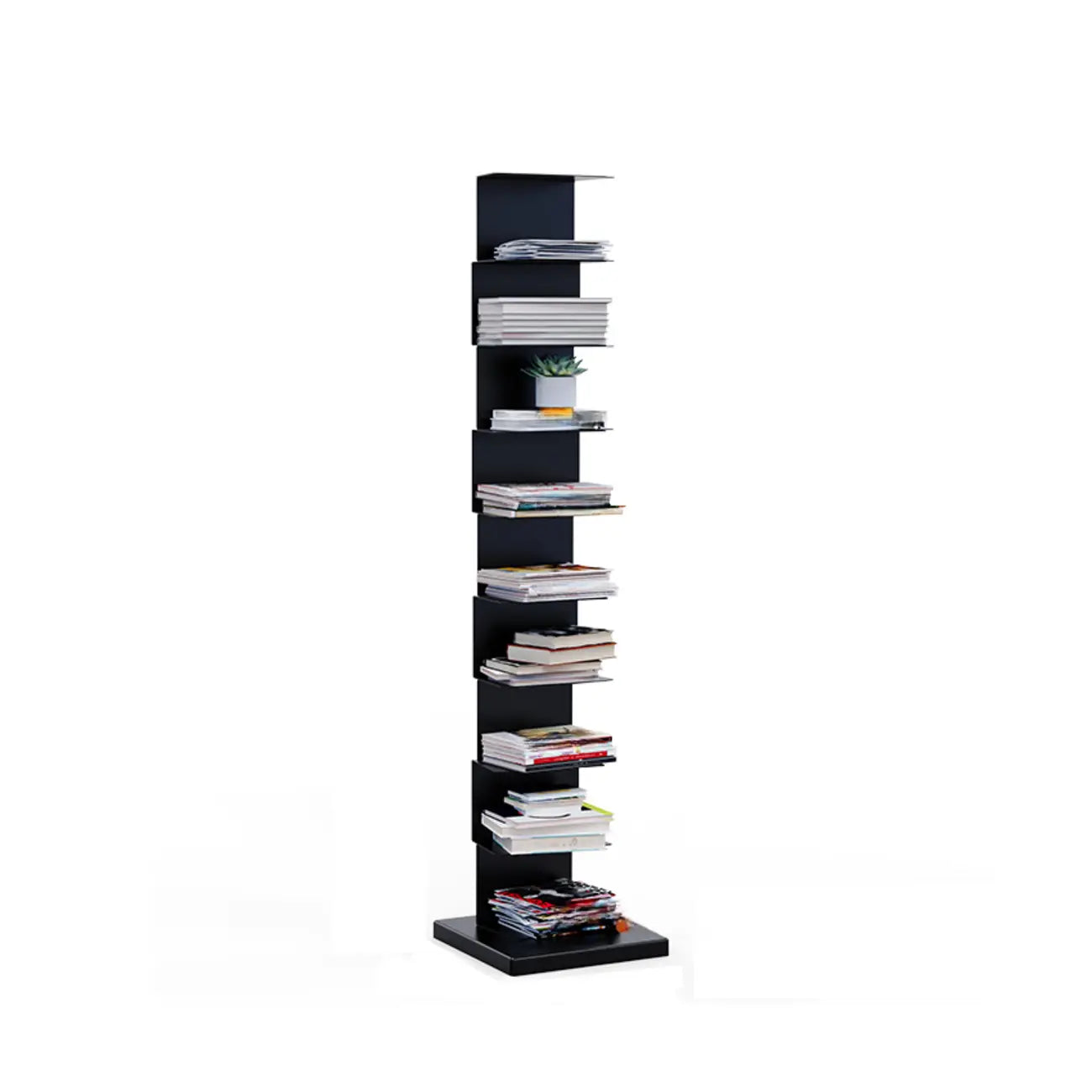 Bibliothèque étagère rectangulaire verticale simple en métal