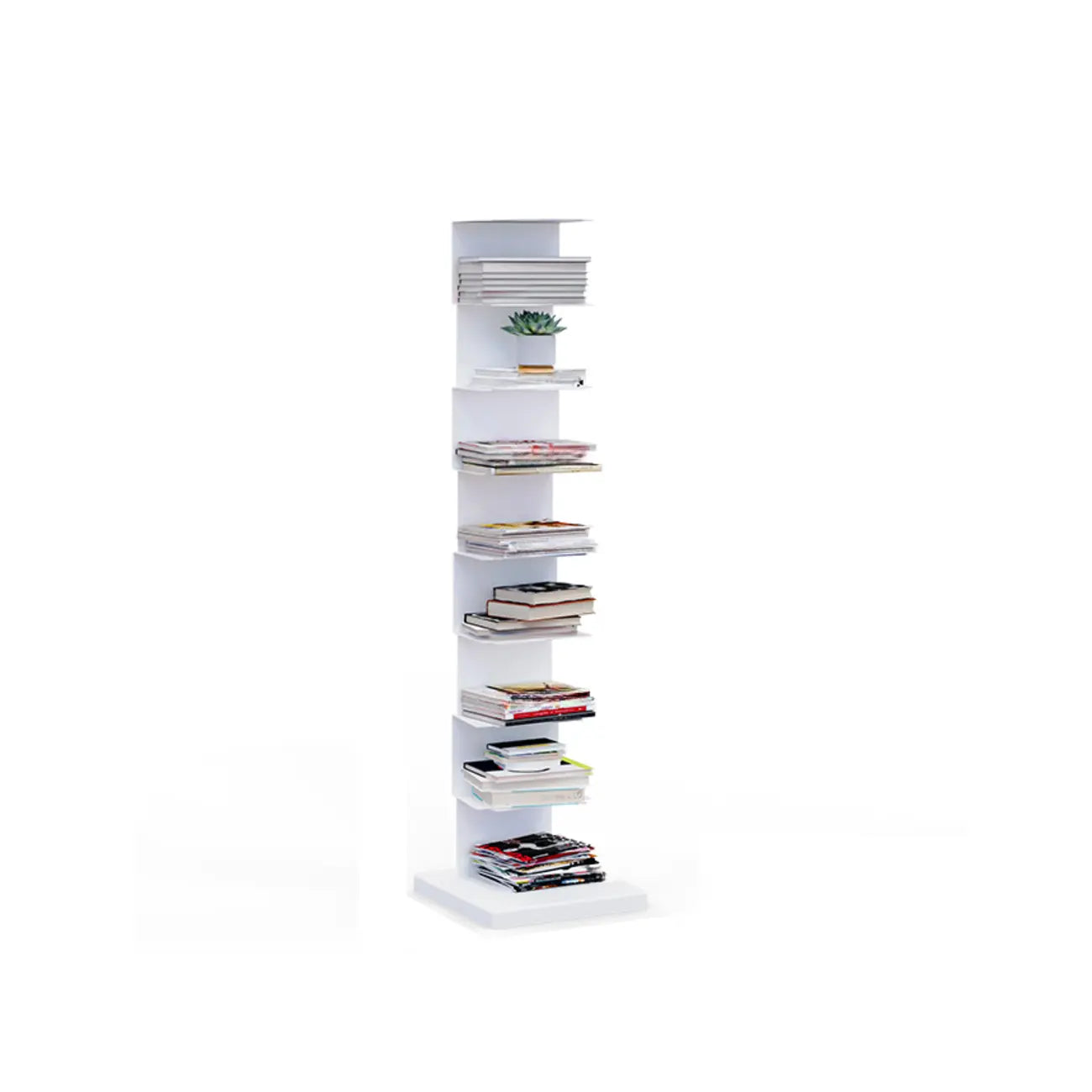 Bibliothèque étagère rectangulaire verticale simple en métal