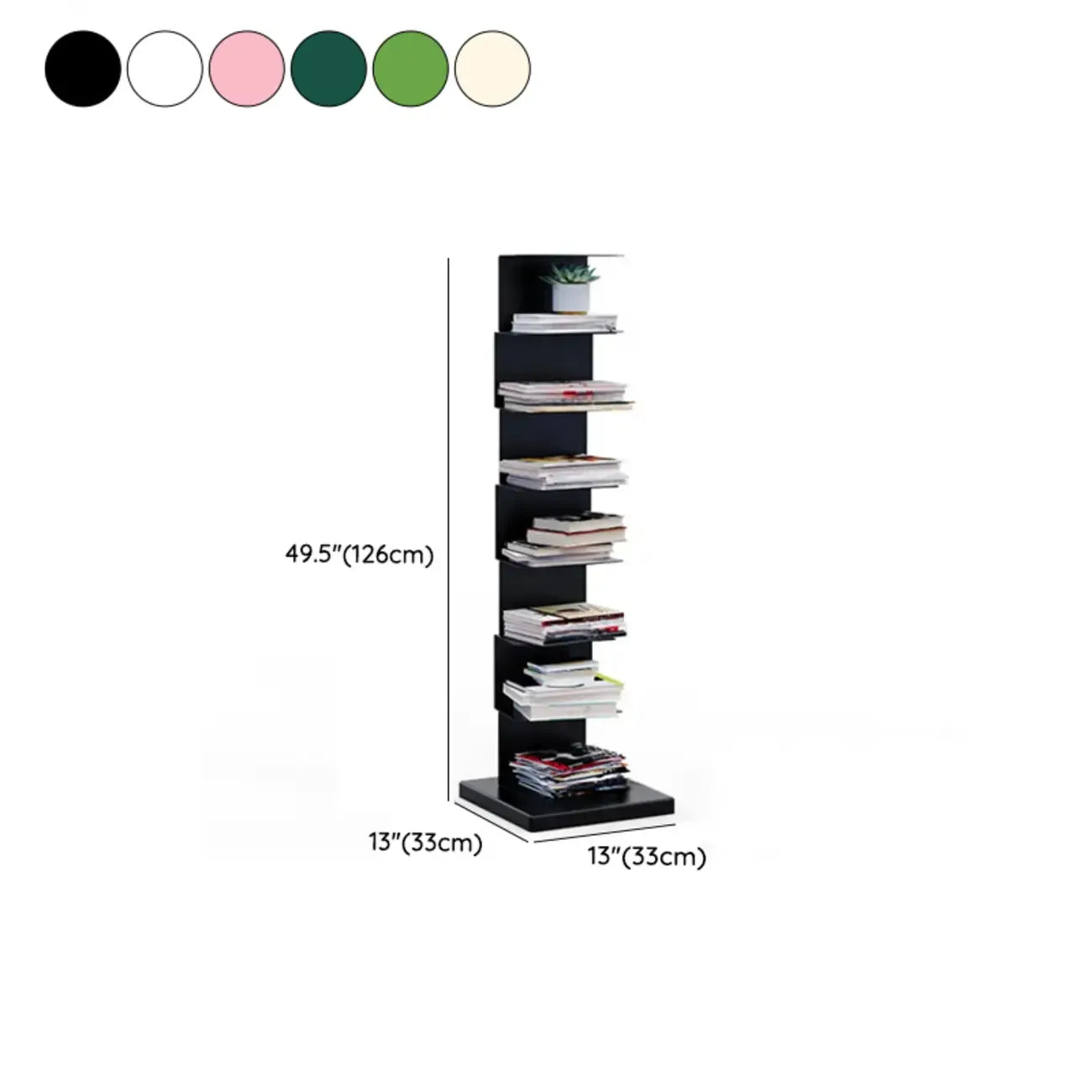 Bibliothèque étagère rectangulaire verticale simple en métal