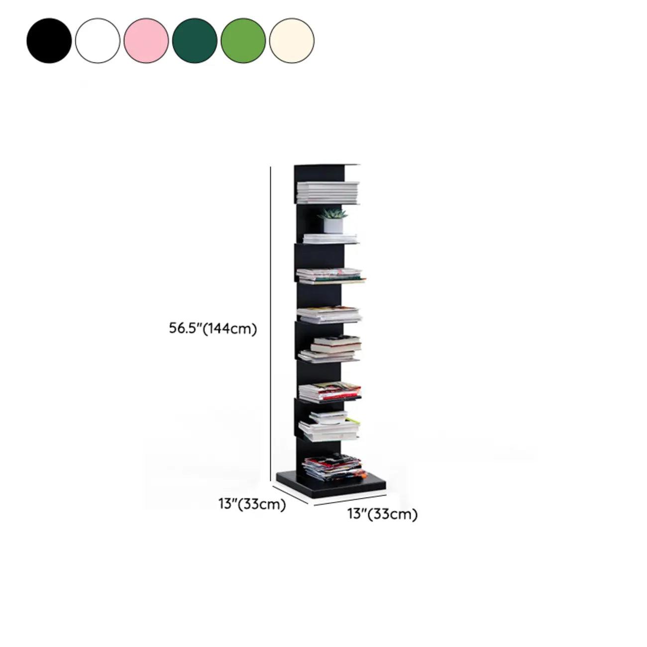 Bibliothèque étagère rectangulaire verticale simple en métal