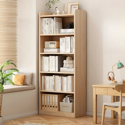 Bibliothèque d'avocat verticale à 6 niveaux en pin naturel avec dos fermé