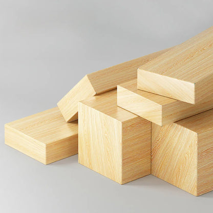 Bibliothèque de bureau rectangulaire en bois et verre avec porte fermée