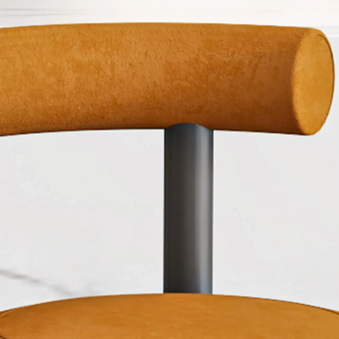 Tabouret de bar rond moderne noir rembourré