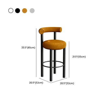 Tabouret de bar rond moderne noir rembourré
