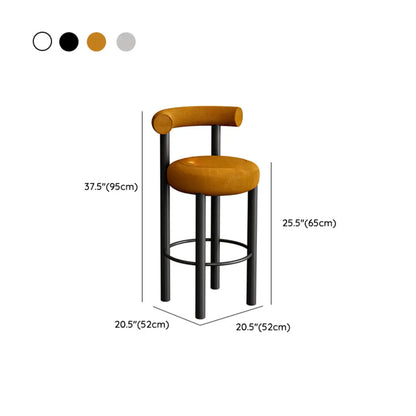 Tabouret de bar rond moderne noir rembourré
