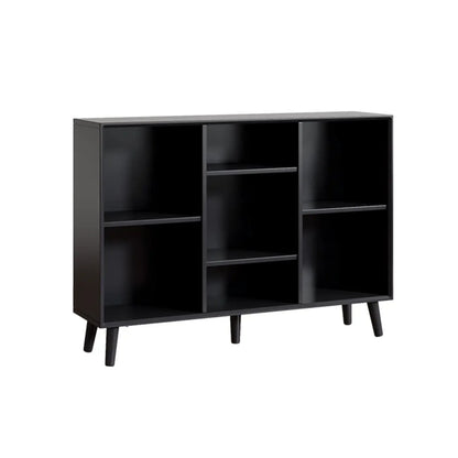 Bibliothèque rectangulaire ouverte moderne en bois d'hévéa noir
