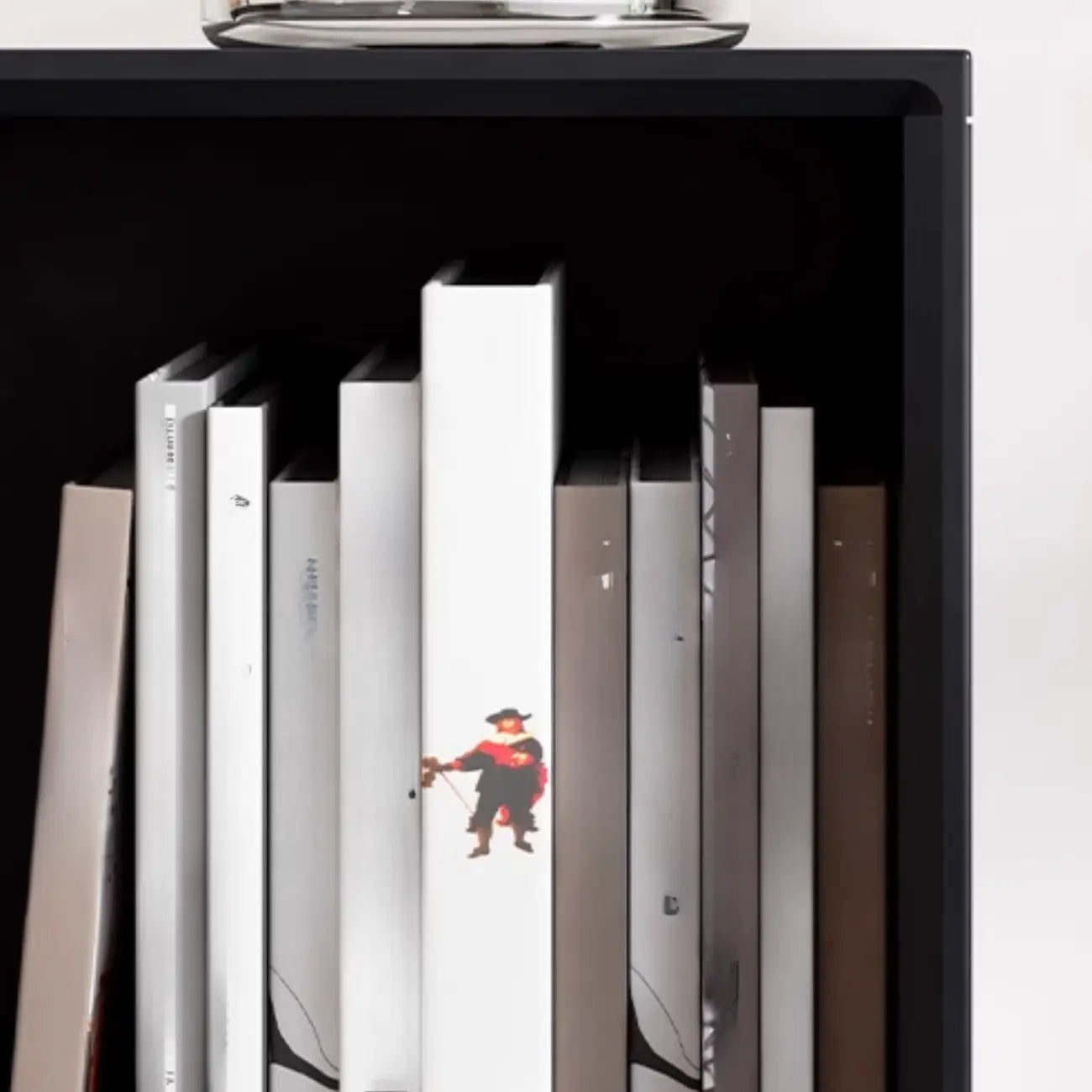 Bibliothèque rectangulaire ouverte moderne en bois d'hévéa noir