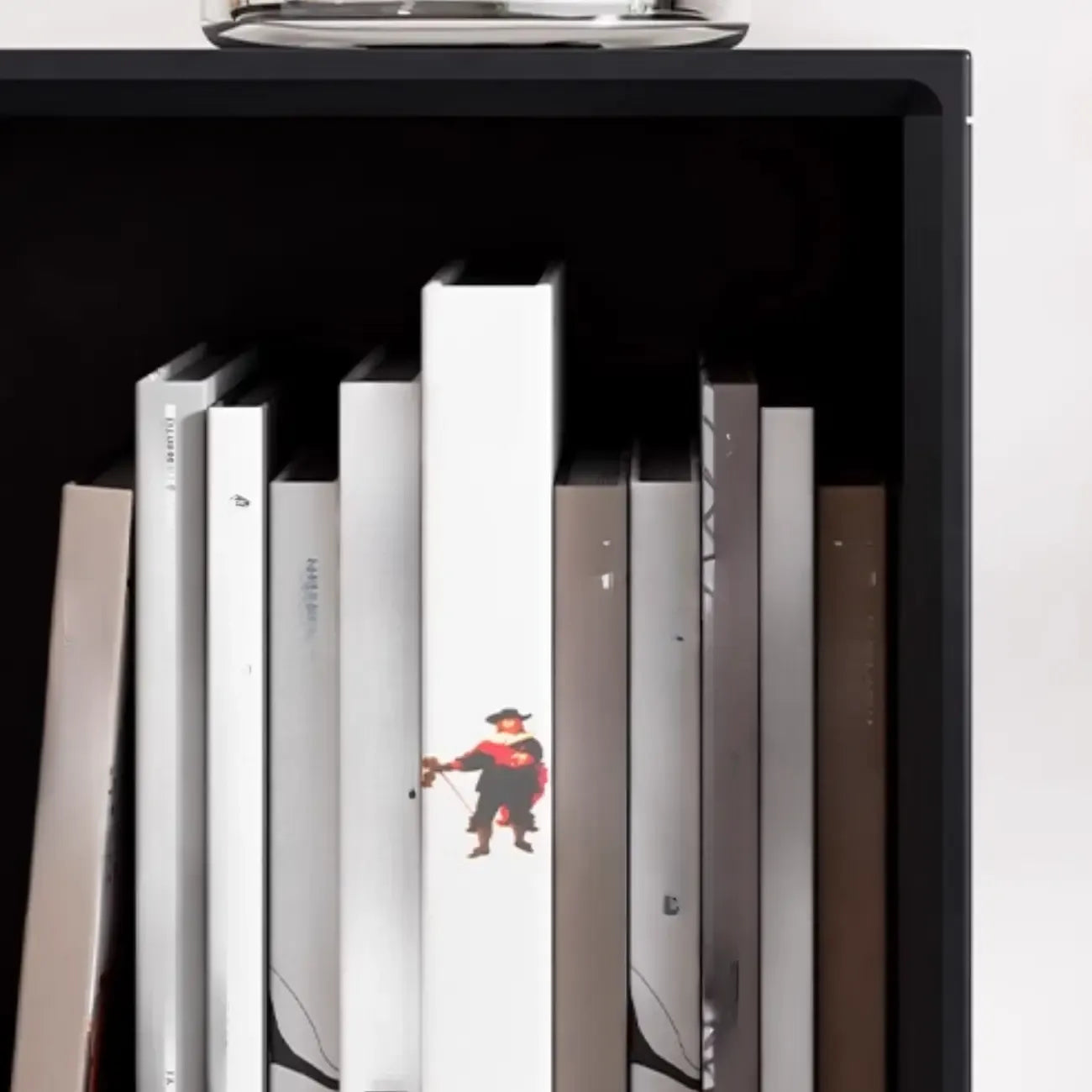 Bibliothèque rectangulaire ouverte moderne en bois d'hévéa noir