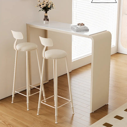Table de bar bistro rectangulaire moderne en quartz blanc pour cuisine