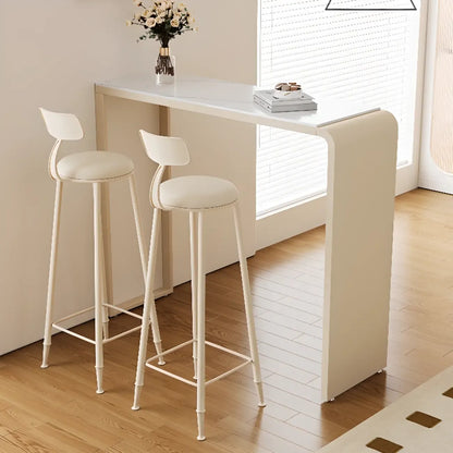 Table de bar bistro rectangulaire moderne en quartz blanc pour cuisine