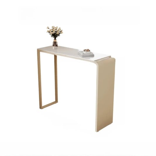 Table de bar bistro rectangulaire moderne en quartz blanc pour cuisine