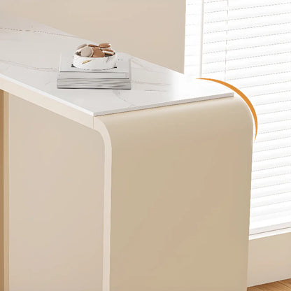Table de bar bistro rectangulaire moderne en quartz blanc pour cuisine