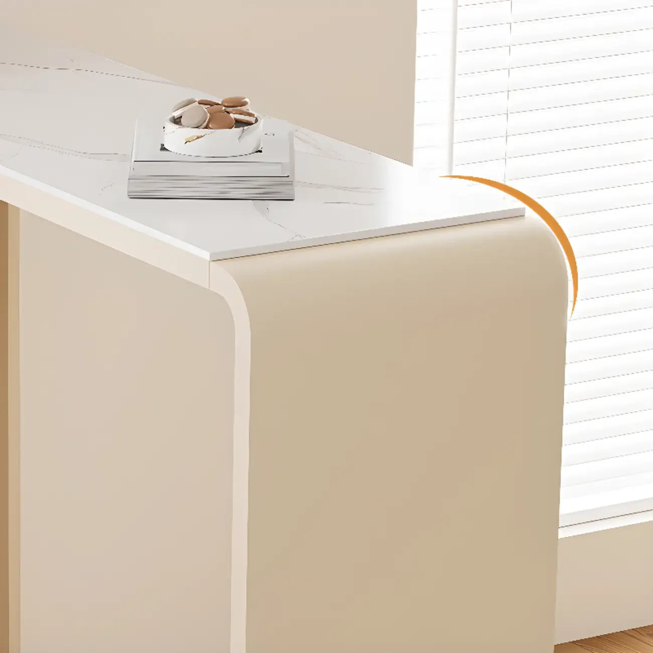 Table de bar bistro rectangulaire moderne en quartz blanc pour cuisine