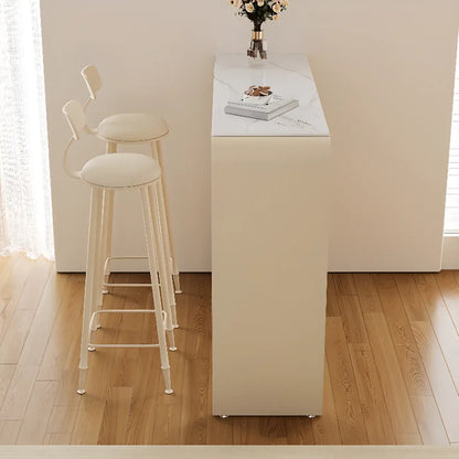 Table de bar bistro rectangulaire moderne en quartz blanc pour cuisine