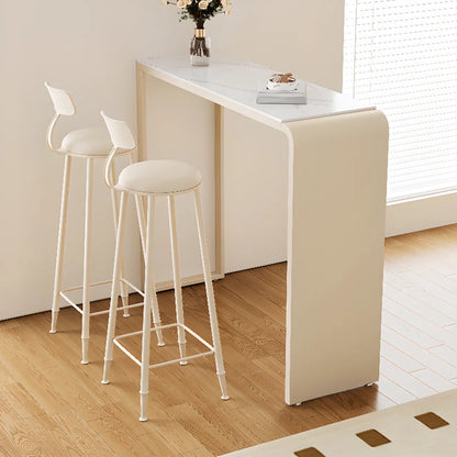 Table de bar bistro rectangulaire moderne en quartz blanc pour cuisine