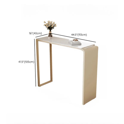 Table de bar bistro rectangulaire moderne en quartz blanc pour cuisine