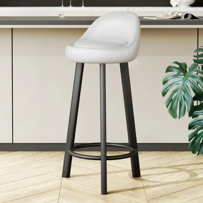 Tabourets de bar minimalistes ronds à trépied en similicuir
