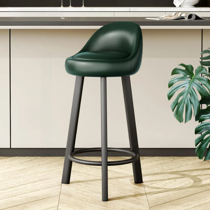 Tabourets de bar minimalistes ronds à trépied en similicuir