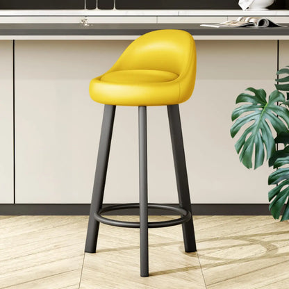 Tabourets de bar minimalistes ronds à trépied en similicuir