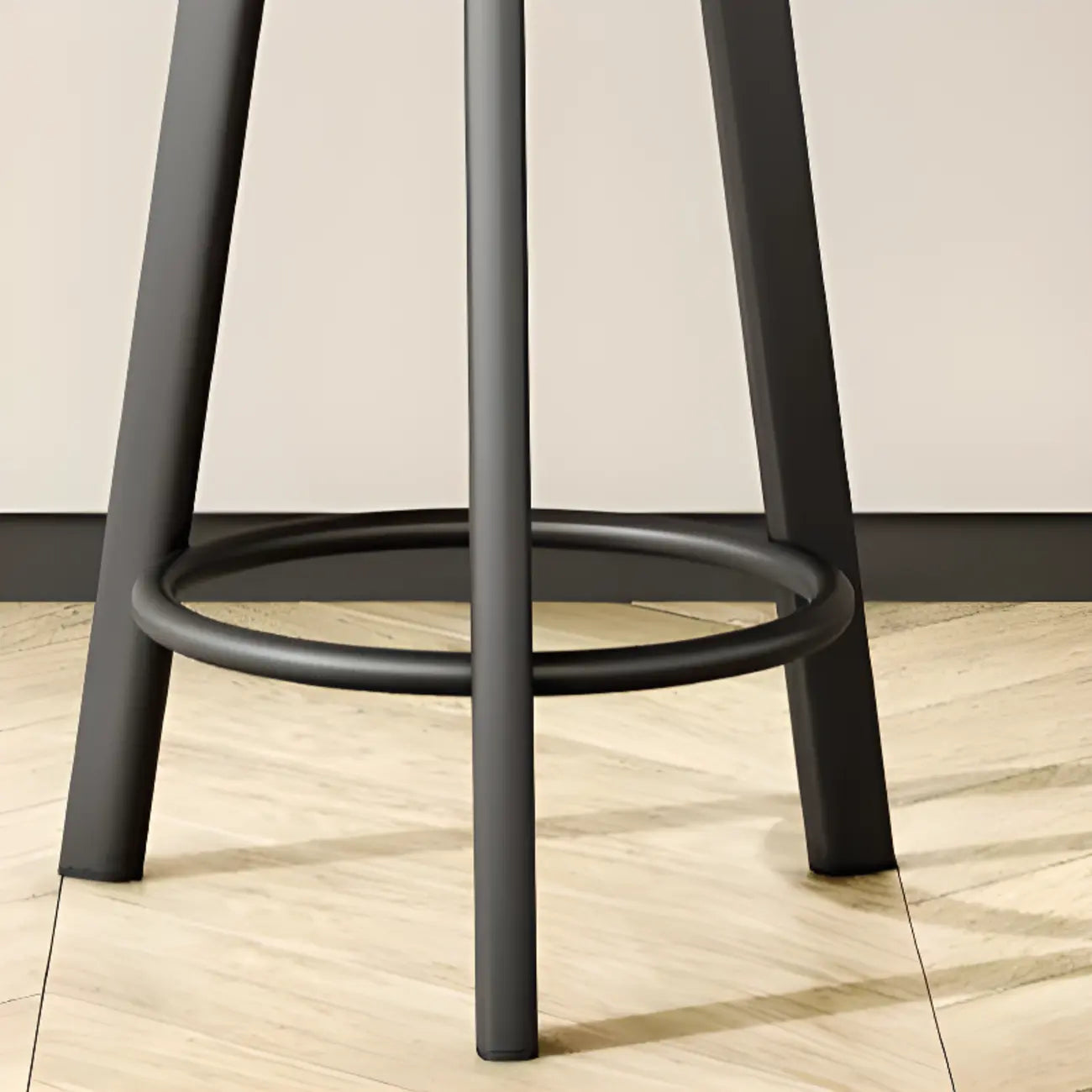 Tabourets de bar minimalistes ronds à trépied en similicuir