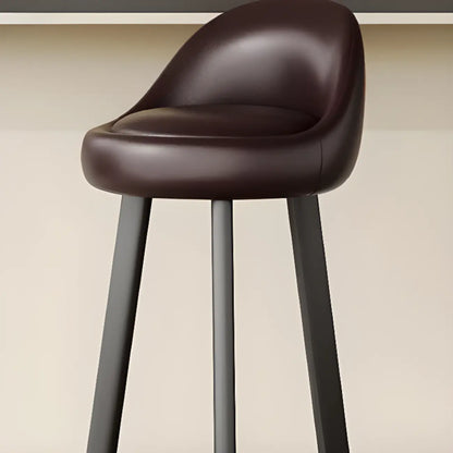 Tabourets de bar minimalistes ronds à trépied en similicuir
