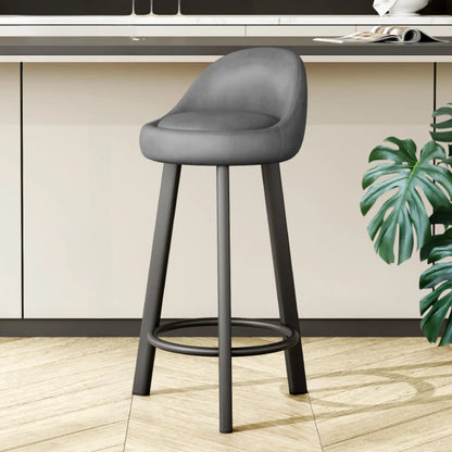 Tabourets de bar minimalistes ronds à trépied en similicuir