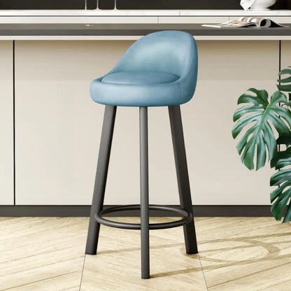 Tabourets de bar minimalistes ronds à trépied en similicuir