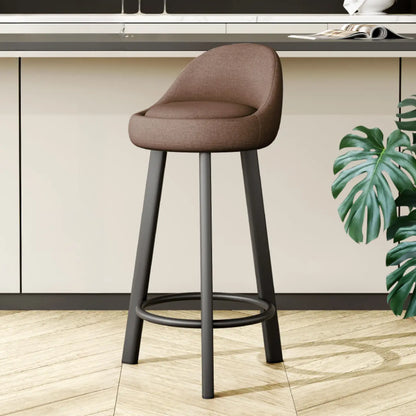 Tabourets de bar minimalistes ronds à trépied en similicuir