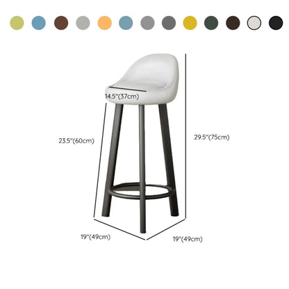 Tabourets de bar minimalistes ronds à trépied en similicuir