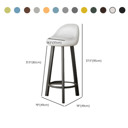 Tabourets de bar minimalistes ronds à trépied en similicuir