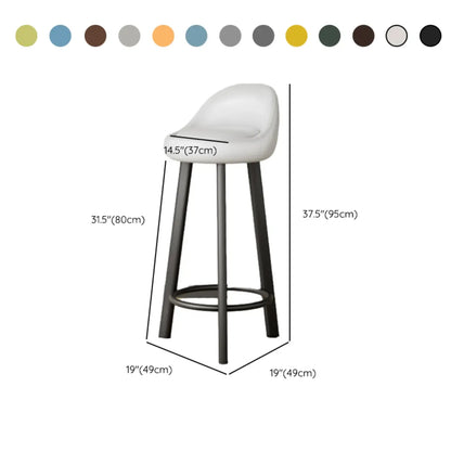 Tabourets de bar minimalistes ronds à trépied en similicuir