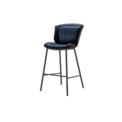 Tabouret de bar moderne de luxe avec coussin trapézoïdal, revêtement en microfibre et acier au carbone