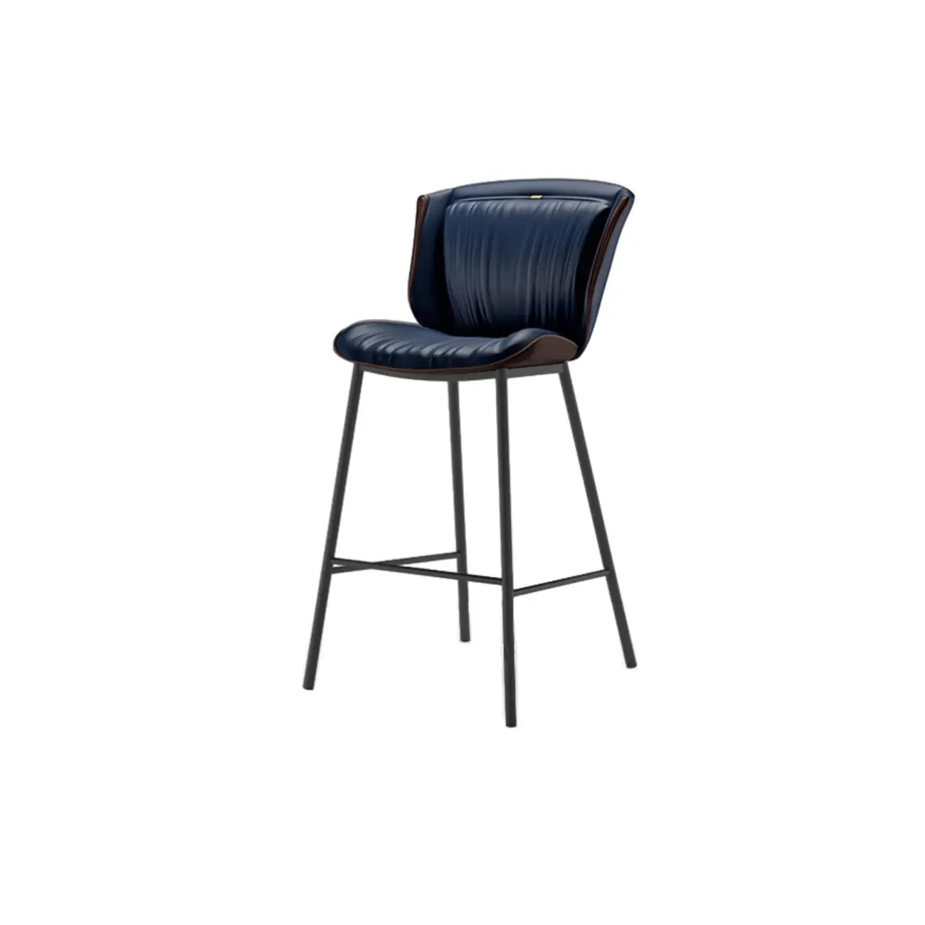 Tabouret de bar moderne de luxe avec coussin trapézoïdal, revêtement en microfibre et acier au carbone