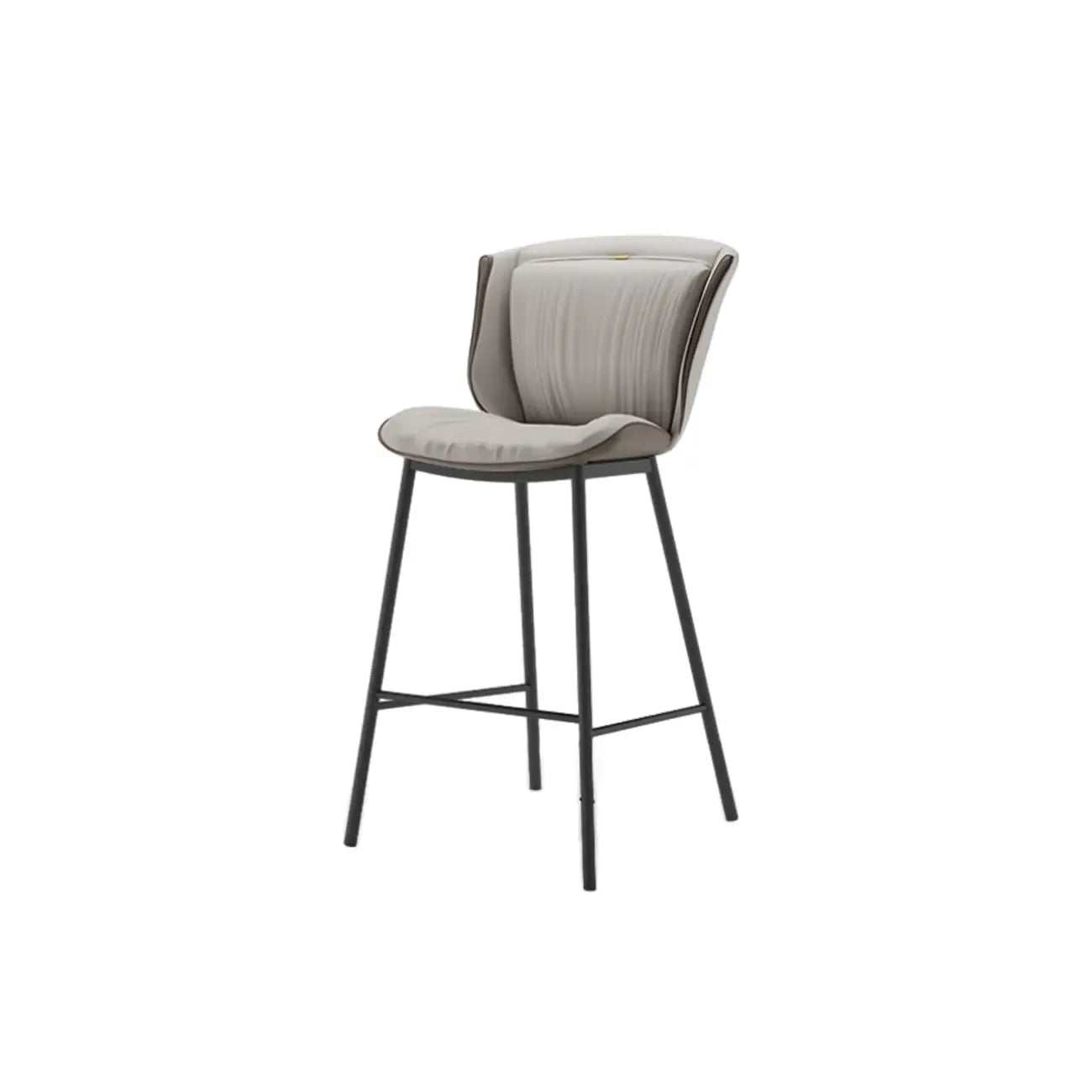 Tabouret de bar moderne de luxe avec coussin trapézoïdal, revêtement en microfibre et acier au carbone