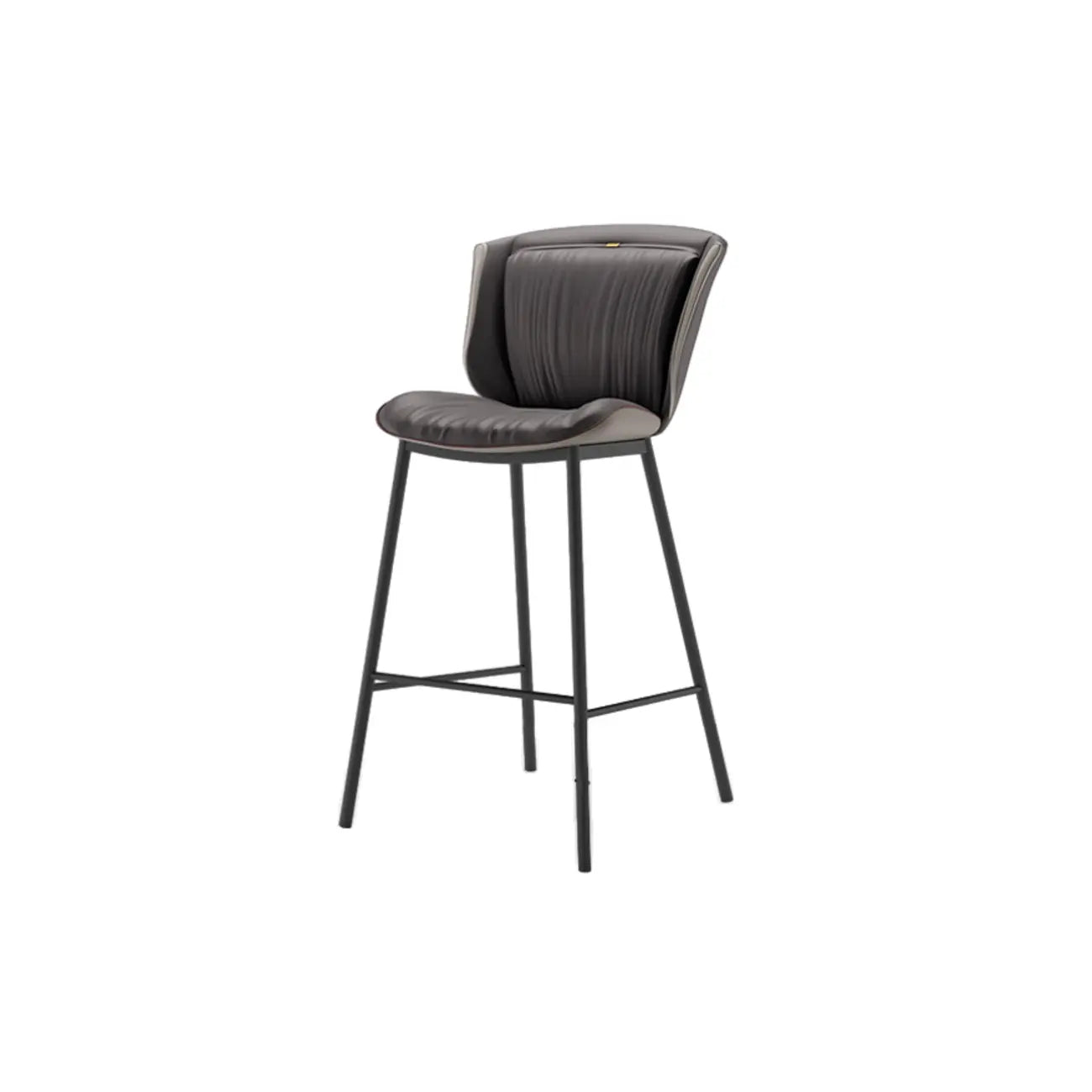 Tabouret de bar moderne de luxe avec coussin trapézoïdal, revêtement en microfibre et acier au carbone