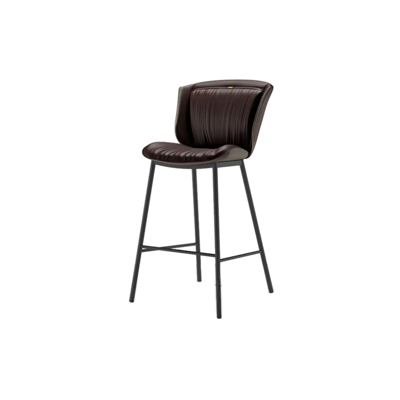 Tabouret de bar moderne de luxe avec coussin trapézoïdal, revêtement en microfibre et acier au carbone